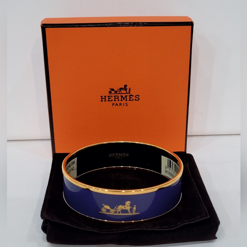 HERMES Bracelet, Caleche Enamel, NEW 62mm - Picture 2 of 9